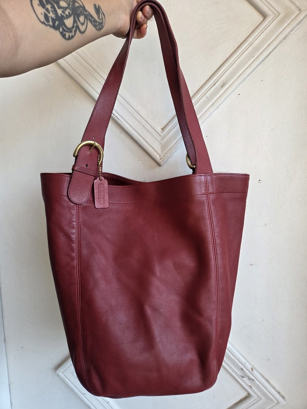 Vintage Coach Red Soho Tote XL Duffle 4082🔥❤️
